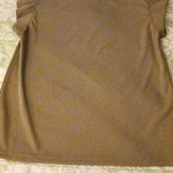 Olive Green Short sleeve shirt with ruffle cap sleeves. Only worn once. - Picture 5 of 6
